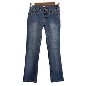 Tommy Hilfiger Womens Juniors Low Rise Y2K Bootcut Flap Pocket Jeans Size 3